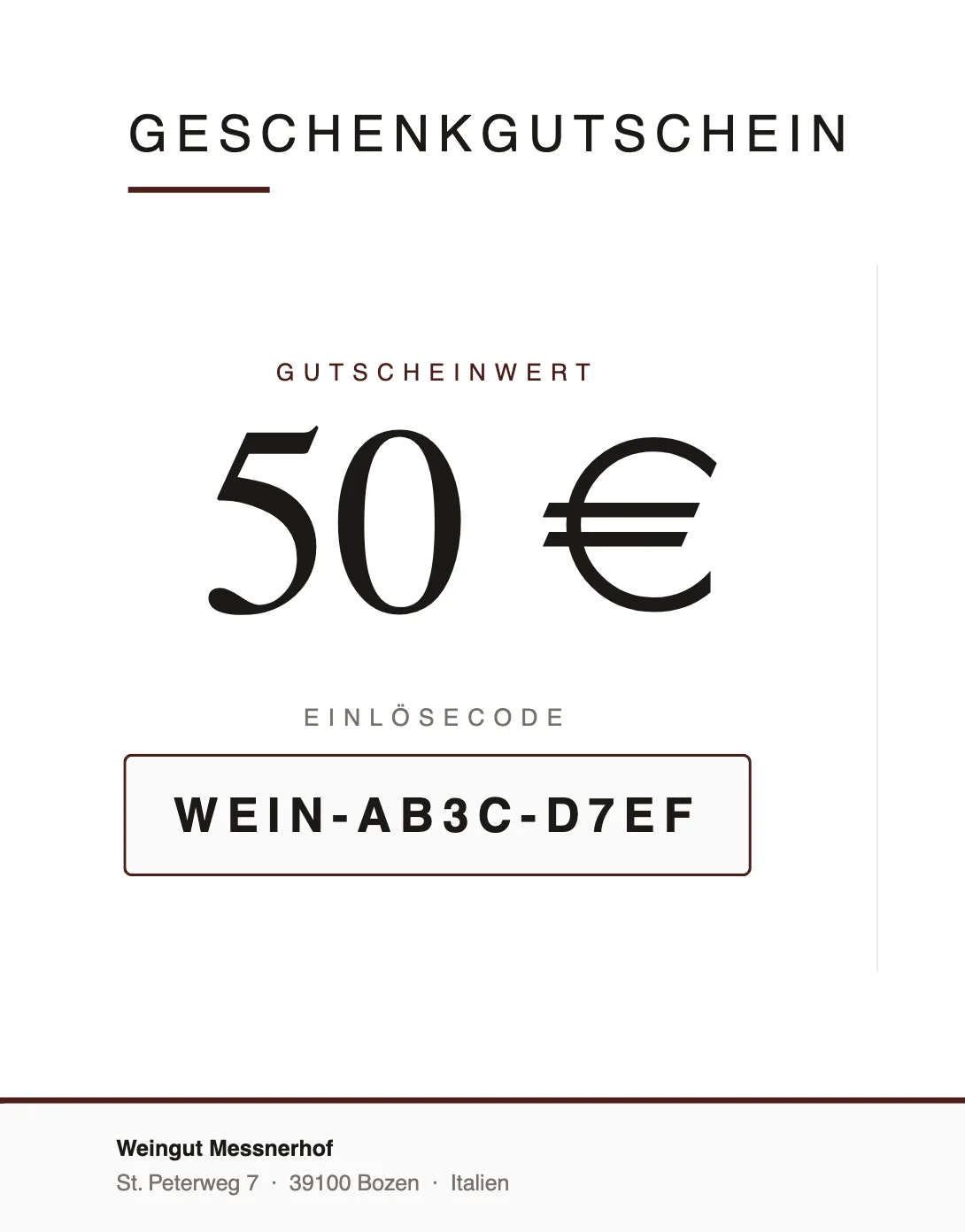 Geschenkgutschein